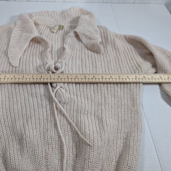 Vintage Sweater made Italy mohair blend size medium sweater cream color Lazarus - Picture 3 of 7